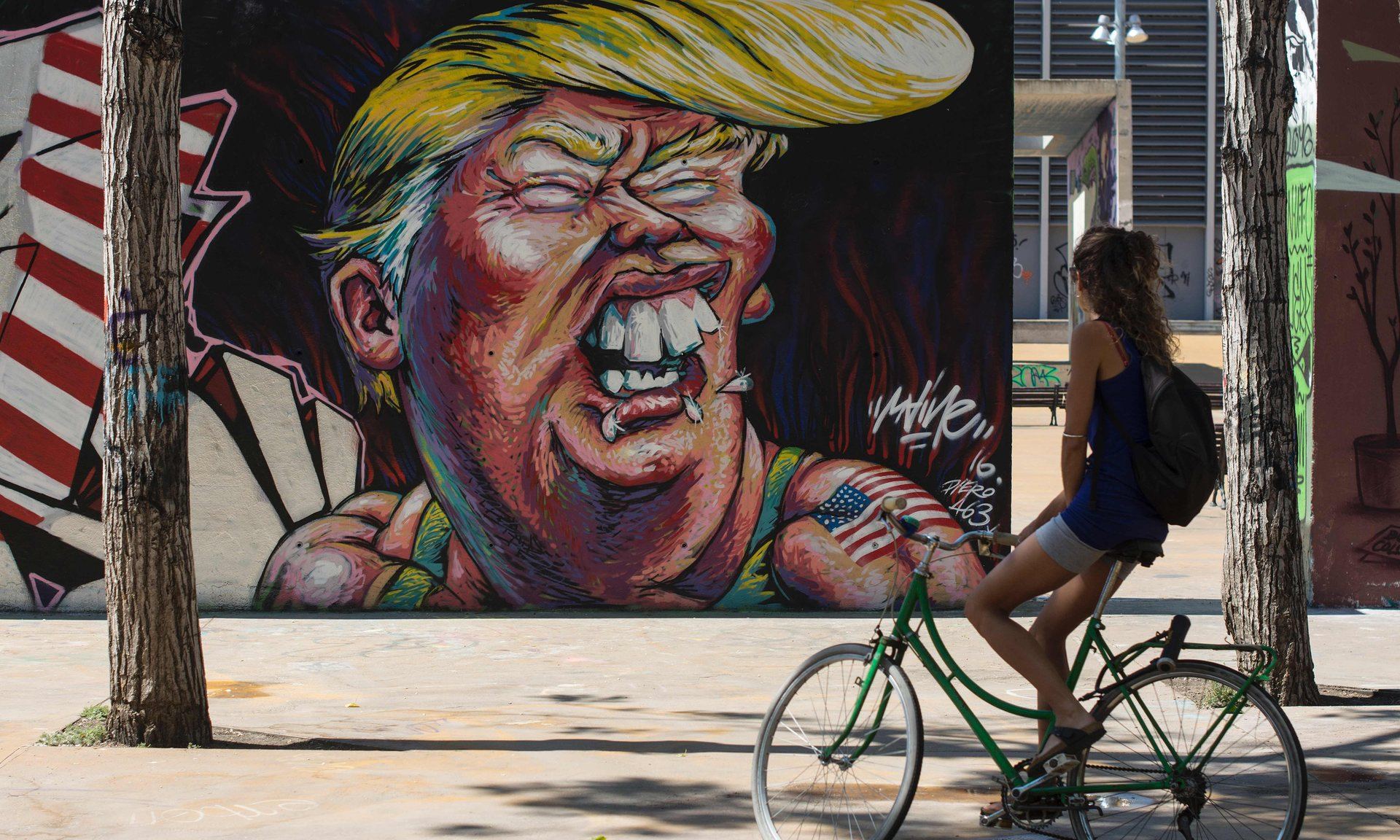 Donald Trump’s mix of bombast, menace and bawdy humor echoes that of the comandante. Photograph: Josep Lago/AFP/Getty Images 