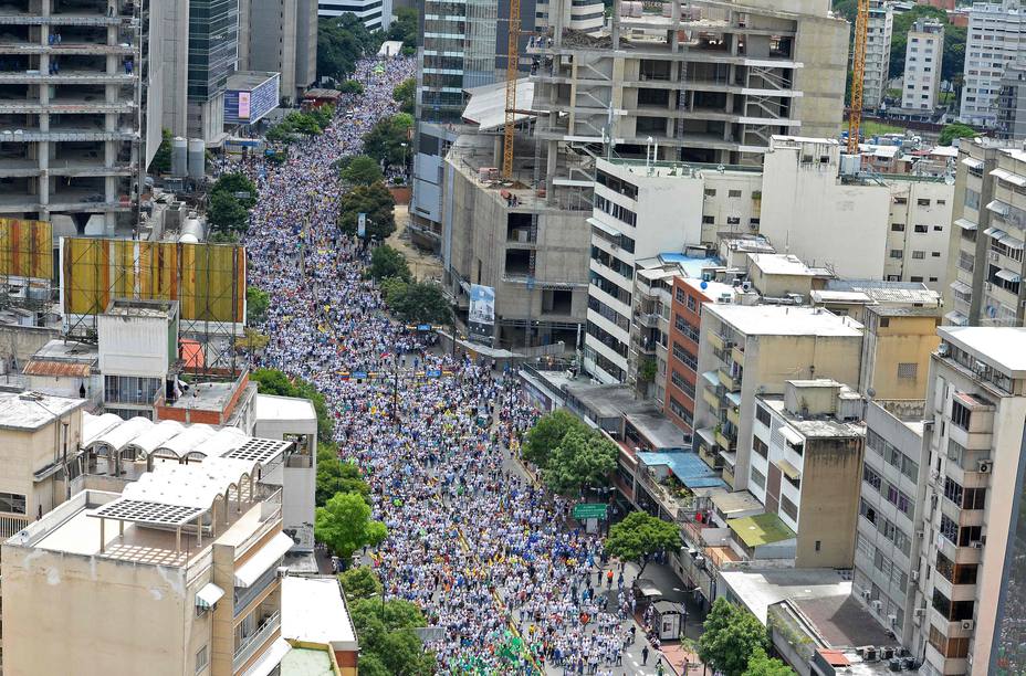 People from different states of Venezuela rallied on Thursday at different places of Caracas, as planned by opposition alliance Unified Democratic Panel